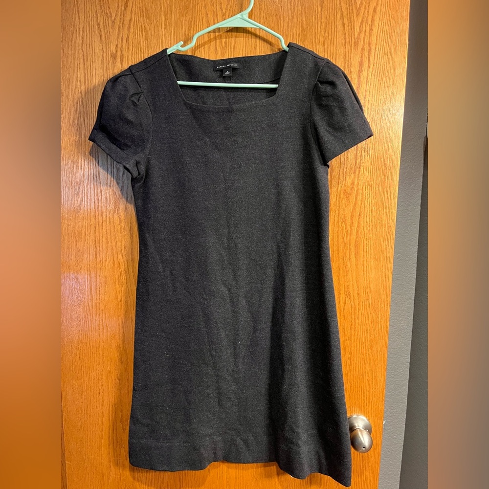 Banana Republic Wool Dress Medium Charcoal Grey